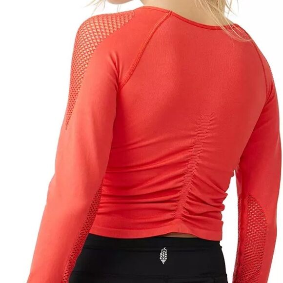 FP Movement By Free‎ People On The Rise Long-Sleeve Layer sz S Orange/red nwt - Picture 2 of 8
